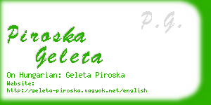piroska geleta business card
